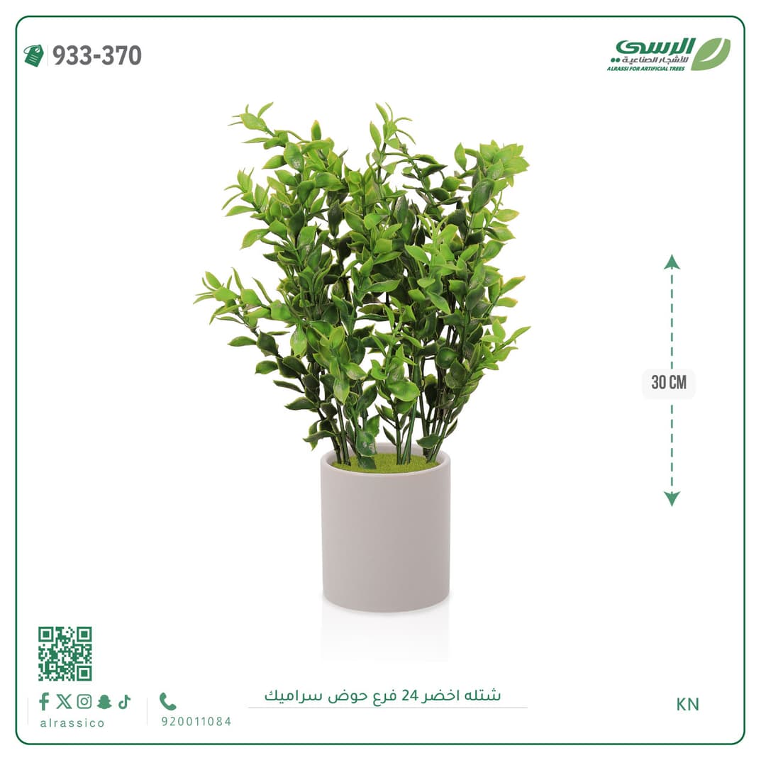 Green Plant 24 Branches Ceramic Pot