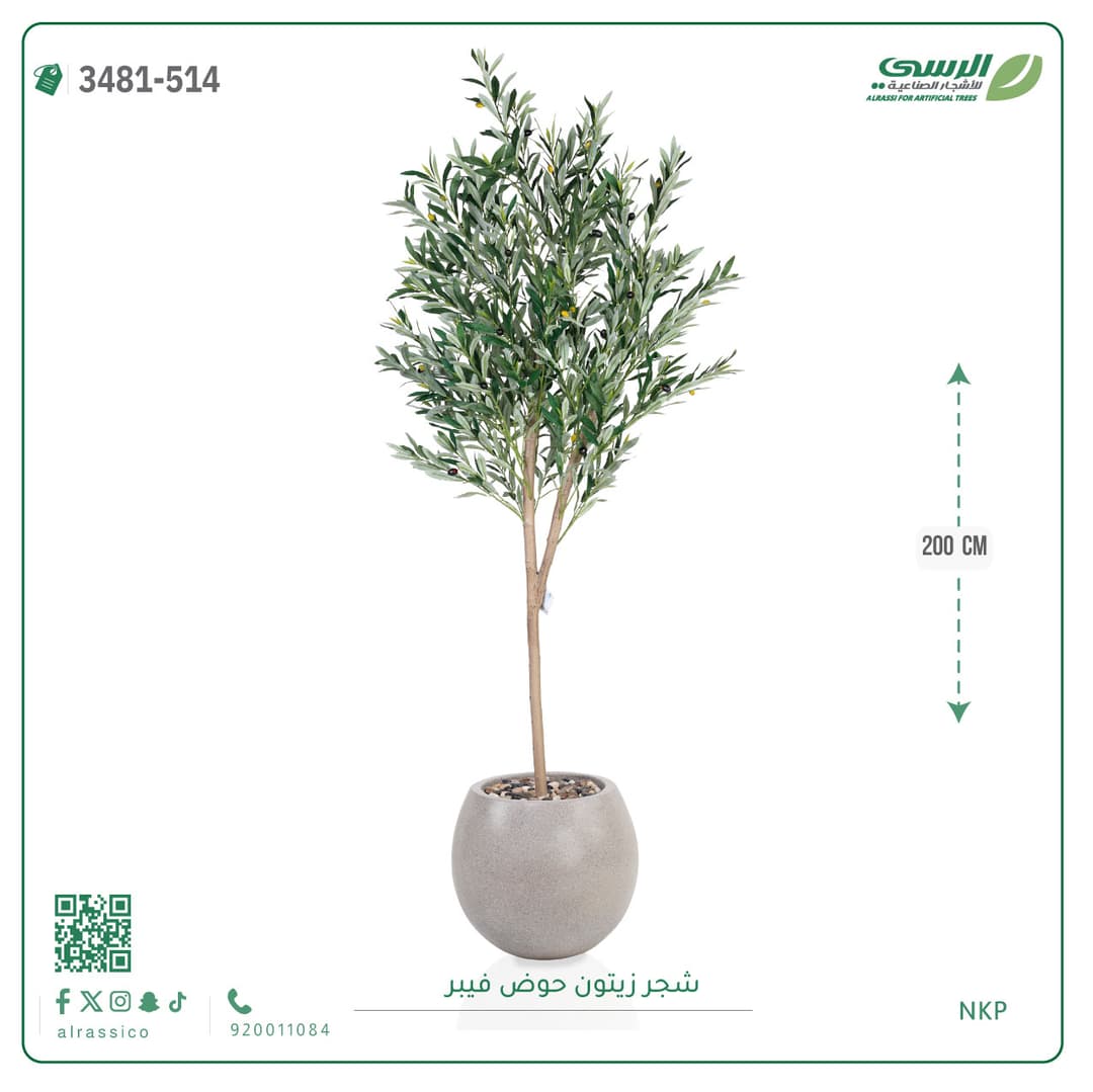 شجر زيتون صناعية بارتفاع 200 سم
