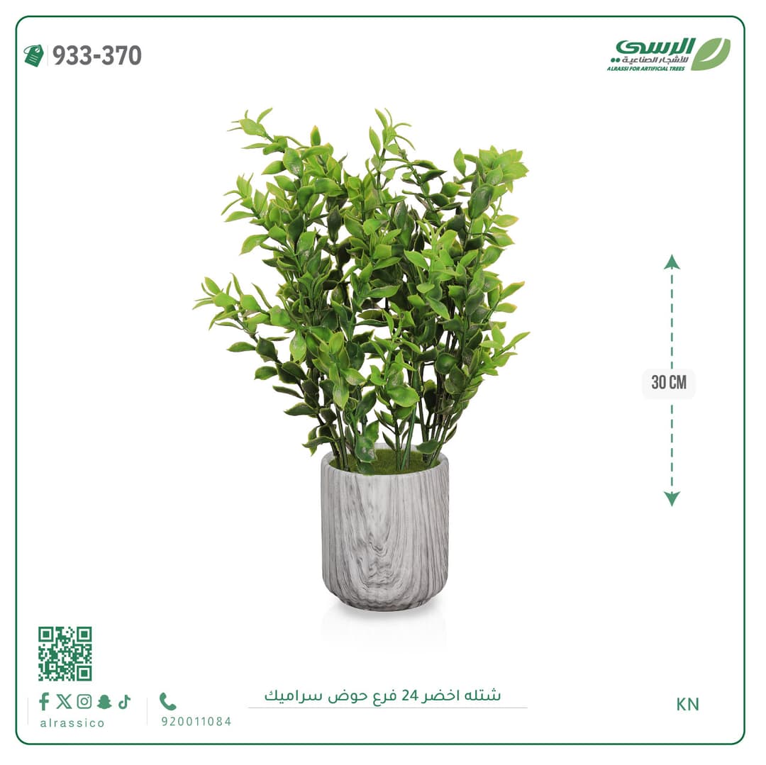 Green Plant 24 Branches Ceramic Pot